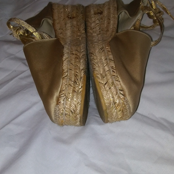 YSL Shimmer Metallic Platform Espadrilles - Picture 8 of 12